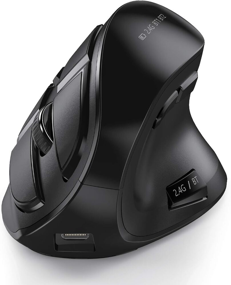 Комп'ютерна бездротова миша Seenda Ergonomic Black з дисплеєм (IWG-SGM01-DE) Уцінка