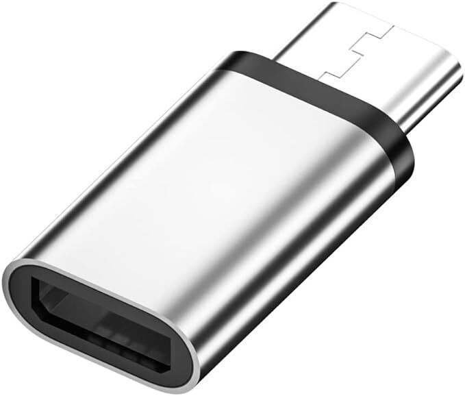 Адаптер Gionar Micro USB - USB Type-C Сріблястий